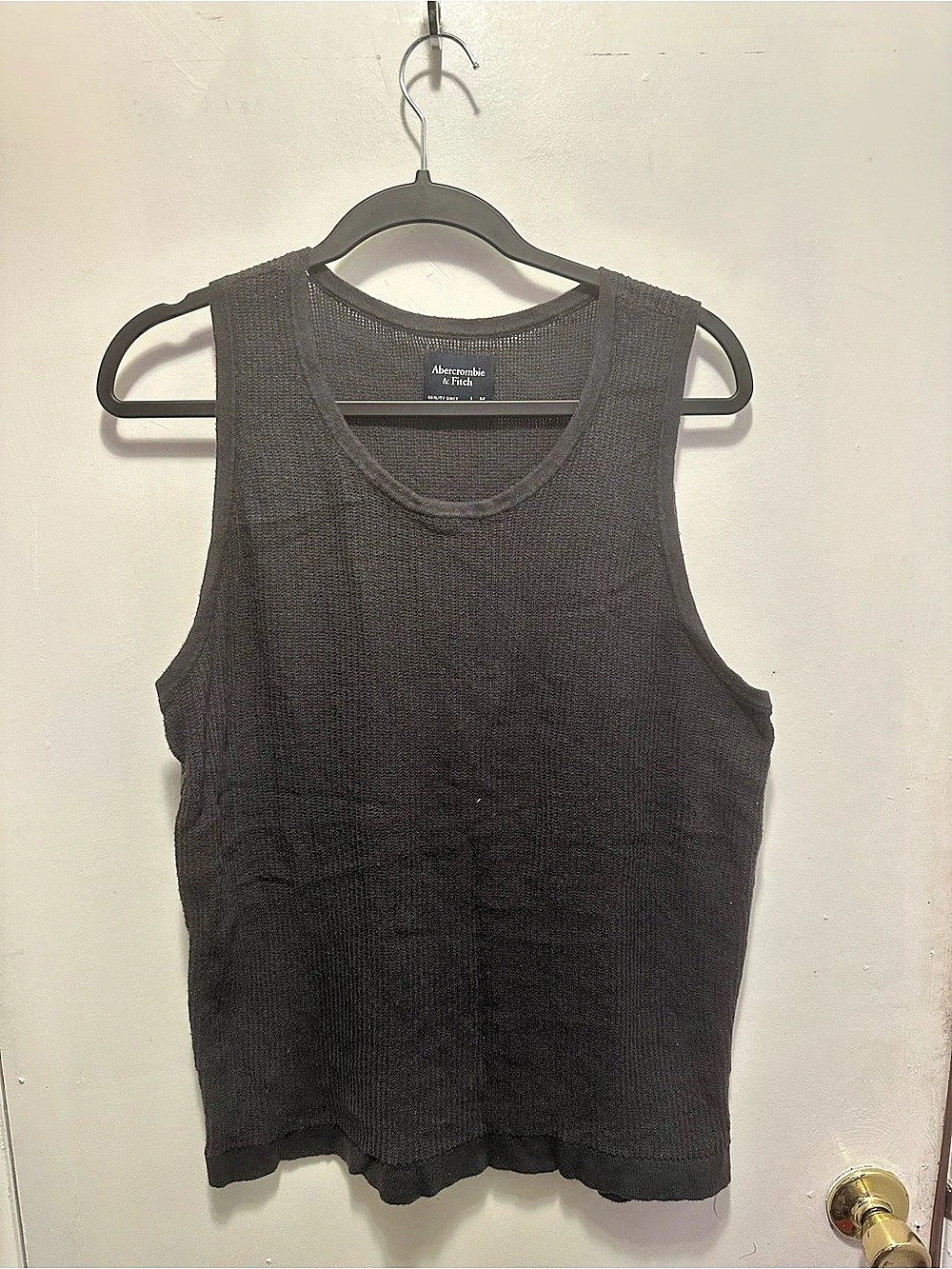 Abercrombie & Fitch Textural Sweater Tank Black /gray Medium